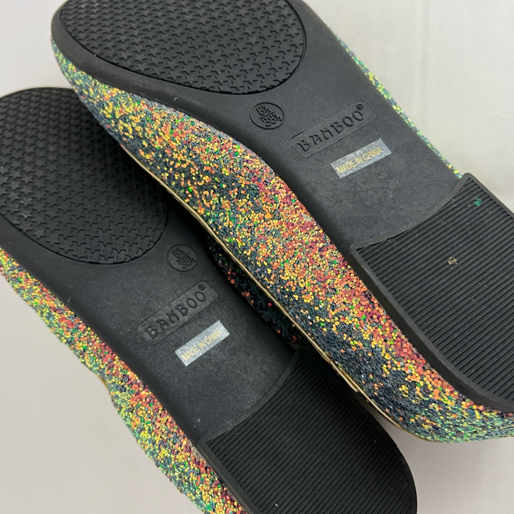 BAMBOO Women's Sparkling Multicolor Flats - Picture 4 of 7